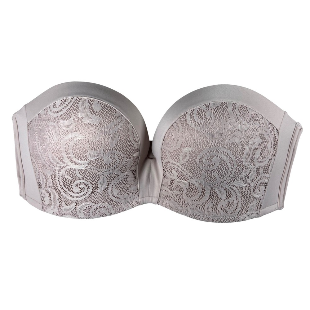 Delimira‎ Womens Lace Strapless Bra Rose Smoked Padded Underwire H097 36D NEW